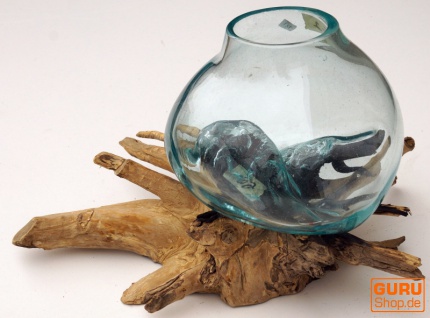 Wurzelholz Vase - Ø Glas bis 20 cm M1