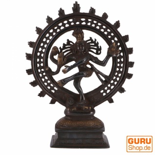 Messingfigur, Statue Shiva im Feuerkranz 29 cm - Motiv 8