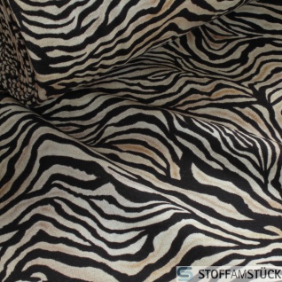 Stoff Baumwolle Polyester Elastan Alpen Sweat Jersey Tiger flauschig weich