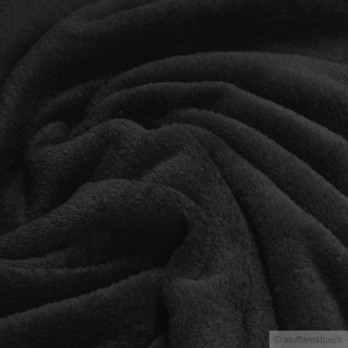 Stoff Polyester Wellness Fleece schwarz Kuschelfleece
