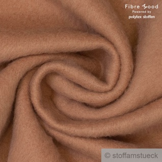 Stoff Polyester Wolle Panama beige angeraut weich wollig Fibre Mood