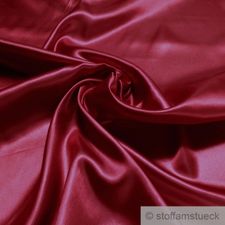 Stoff Polyester Satin kirschrot leicht blickdicht glänzend glatt rot dunkelrot