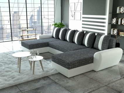 Couch Couchgarnitur PUMA Sofa Sofagarnitur mit Schlaffunktion und Bettkasten Pol 1