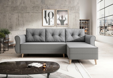 Sofa Couch Garnitur Sofagarnitur NEAPEL L mit Schlaffunktion Wohnlandschaft NEU