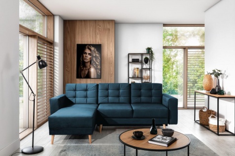 Asgard L Couch Garnitur Sofa Sofagarnitur in L Form mit Schlaffunktion und Betka