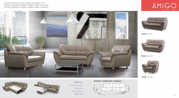 Sofa Couchgarnitur Couch AMIGO 3+2+1 SET Polsterecke Wohnlandschaft
