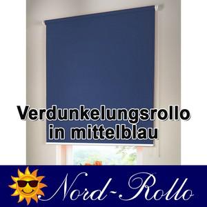 Verdunkelungsrollo Mittelzug- oder Seitenzug-Rollo 155 x 230 cm / 155x230 cm mittelblau