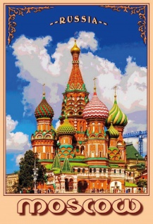 Blechschild Moscow Russland Moskau Metallschild 20x30 cm Wanddeko tin sign
