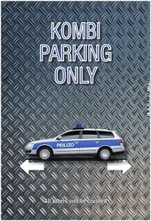 Kombi Parking only Blechschild 20x30
