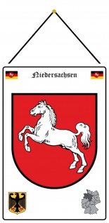 Blechschild Niedersachsen Wappen Metallschild Deko 20x30 mit Kordel