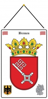 Blechschild Bremen Wappen Metallschild Deko 20x30 mit Kordel