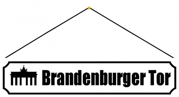 Blechschild Berlin Brandenburger Tor Straßenschild Deko 46x10cm mit Kordel
