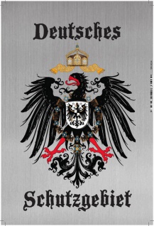 Deutsches Schutzgebiet Wappen mit Adler silber, Blechschild 20x30