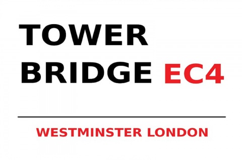 London Street Sign Tower Bridge Westminster EC4 Blechschild 20x30