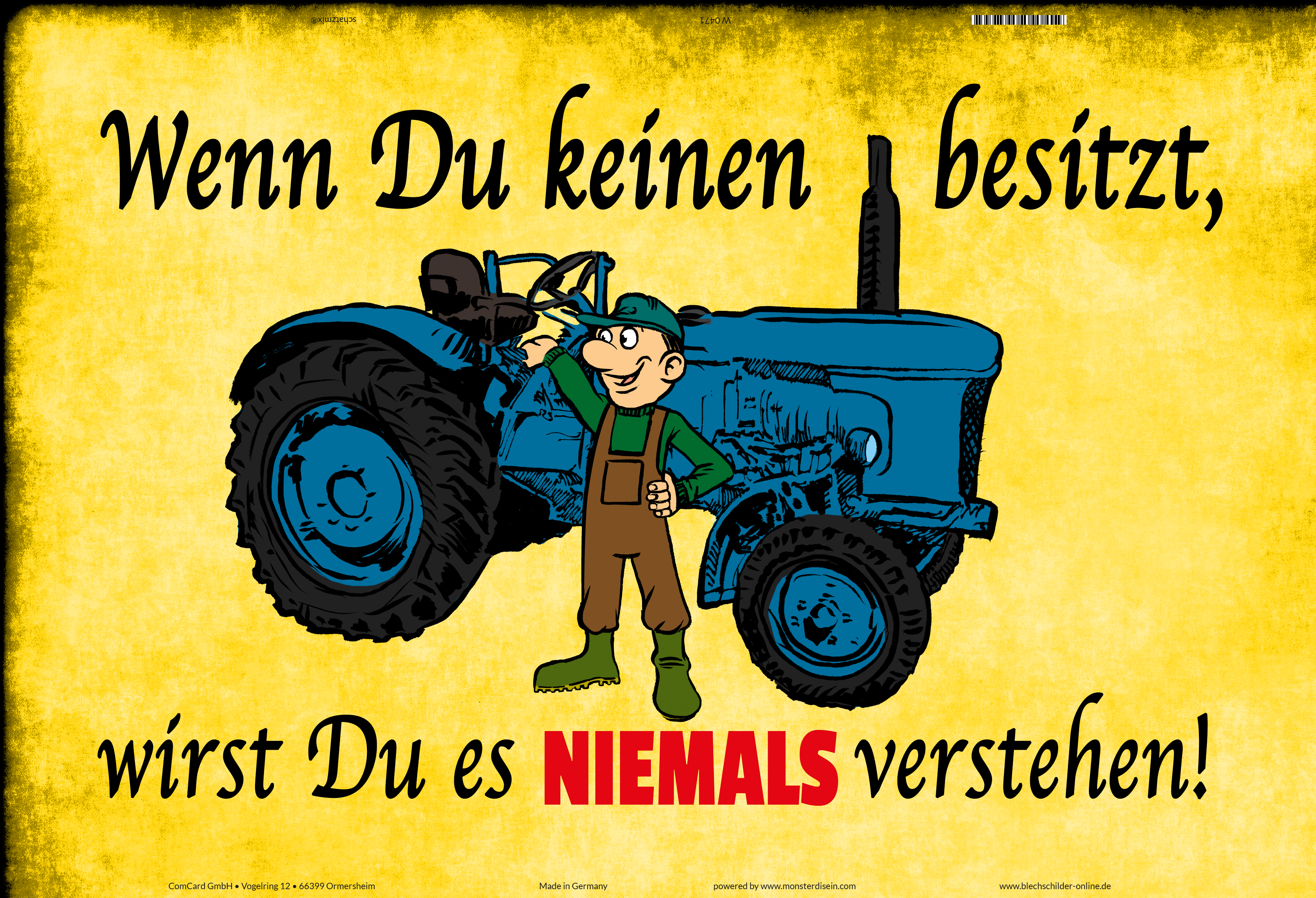 Schatzmix echte männer Fahren Traktor trekkor Bauer blechschild lustig Comic spruchschild