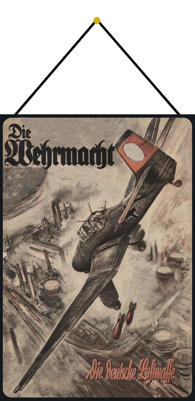 Blechschild 20x30cm gewölbt Die Wehrmacht Die deutsche Luftwaffe Schild 