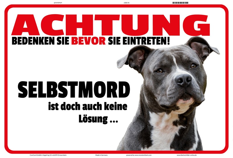 Vorsicht vor Hund & Besitzer Blechschild Metallschild Metal Tin Sign 20 x 30 cm 