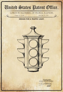 Blechschild Patent für eine Ampel Metallschild 20x30 Deko tin sign