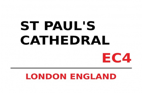 London Street Sign St Pauls Cathedral London EC4 Blechschild 20x30