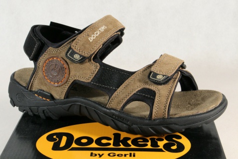 Dockers Sandale Sandalen Sandalette Sandaletten Leder stone/braun 36LI015 NEU