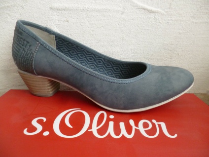 s.Oliver Pumps Ballerina Ballerinas Slipper Schuhe blau 22301 NEU!
