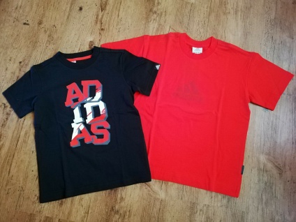 Adidas T-Shirts Set Jungen rot schwarz Angebot Tshirt Kinder Sport Shirts NEU!