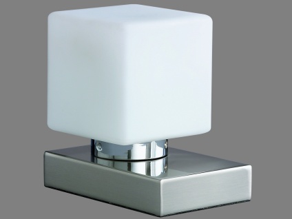 Tischlampe mit Dimmer / Touchdimmer, Glas weiß, Lampe Wohnzimmer Nachttisch