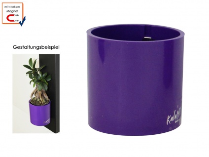Kunststofftopf mit Magnet Ø 10cm Violett, Wandaufbewahrung Wanddeko, KalaMitica