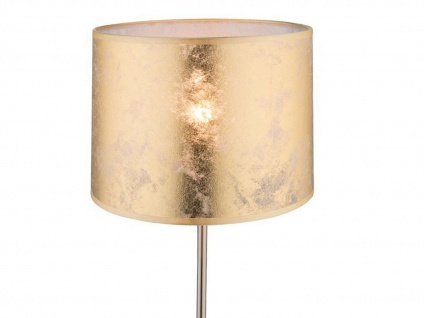 Große Design Tischlampe Lampenschirm Stoff gold, Nachtischlampen für Fensterbank - Vorschau 4