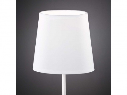 Klassische Tischleuchte 32cm hoch mit rundem Stofflampenschirm Ø 14cm in Weiß - Vorschau 4