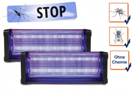 2er Set elektrische Stechmückenfallen 360° Insektenvernichter mit UV Licht 150m²