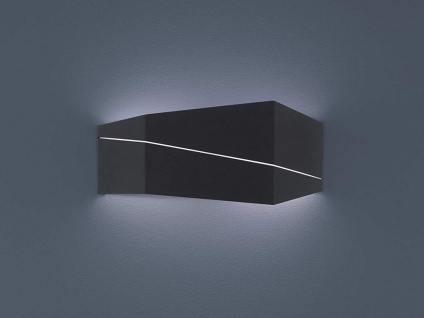 Up & Down Wandlampe eckig in schwarz matt 40 x 18 x 6, 5cm, modernes Flurlicht