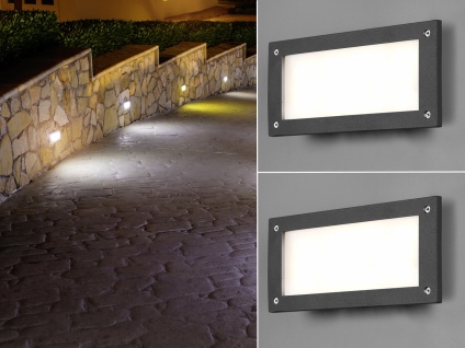 LED Außenwandleuchten Einbauleuchten Set Treppenbeleuchtung Orientierungsleuchte
