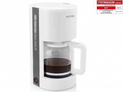 Moderne 1, 2 Liter Kaffeemaschine Arktisch Weiß von PETRA für 10-12 Tassen