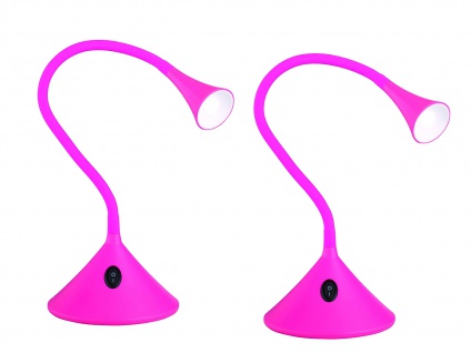 2er SET flexible 2in1 Tischleuchte & Wandleuchte biegsam Pink für Schreibtisch