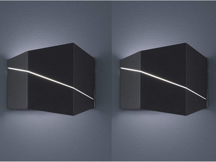 2 X Wohnzimmer Wandbeleuchtung in schwarz matt Up & Down Flurleuchten 18x14, 5cm