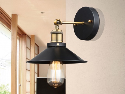 Schwenkbare Wandlampe Wandleuchte für Treppenhaus mit Metall Lampenschirm Ø22cm