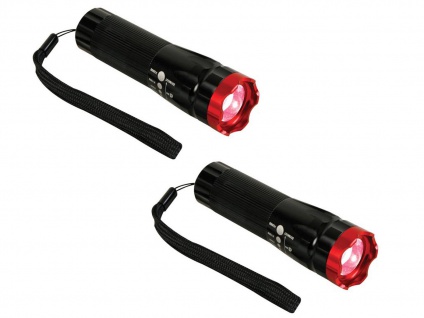2er Set helle Taschenlampen mit hellen 3W LED, Vergrößerungsglas, Handschlaufe