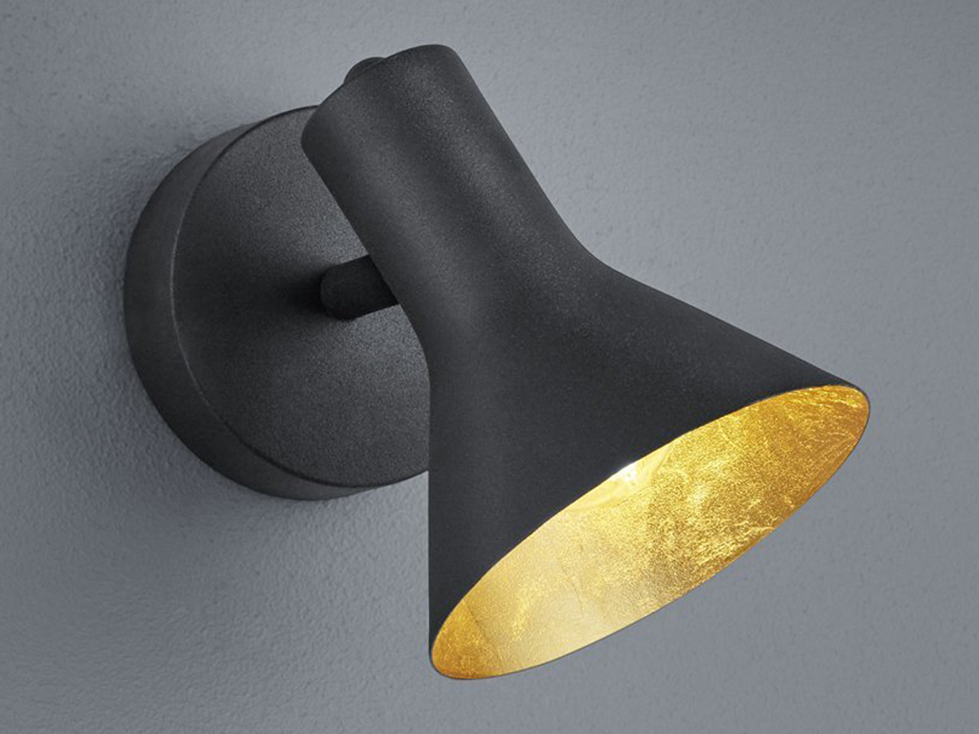 Retro Wandlampe in Schwarz-Gold schwenkbar Deckenlampe E14 Wandlampe Design 