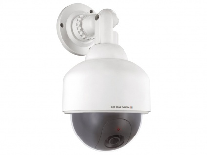 Kamera Attrappe Dummy Dome Camera mit blinkender LED, Videokamera innen & außen