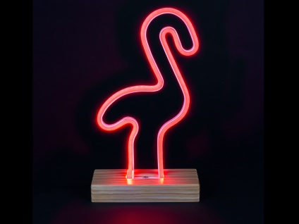 Retro Tischleuchte Dekoleuchte Flamingo Licht pink Höhe ca. 33cm Wohnraumleuchte - Vorschau 3