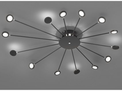 Schwenkbare große flache LED Deckenlampe in Schwarz dimmbar- Lampen für den Flur