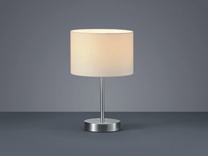 TRIO Design Nachttischleuchte Lampenschirm Stoff rund weiß Ø20cm E14 - Flurlampe