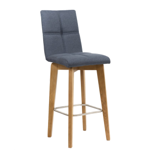 Standard Furniture Factory Tresenstuhl Manon blauer Bezug GRAND jeans Sitzschale T2 und Gestell in Eiche natur Barhocker für Esszimmer und Küche