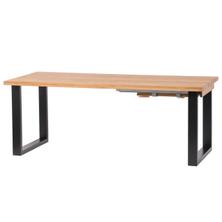 Standard furniture Esstisch Randels 1XL ausziehbar Tischplatte Eiche rustik Gestell in Buche schwarz lackiert Plattenausführung und Tischgröße wählbar