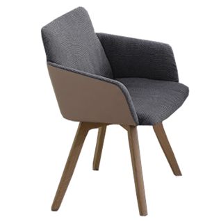 Willi Schillig Seat and Eat Stuhl Jakob 11000 mit Armlehne und in zweifarbiger Ausführung in einer Vielzahl an wählbaren Stoff- oder Lederbezügen