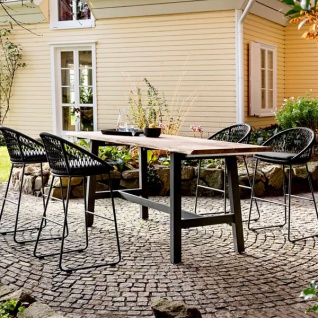 Niehoff Garden Tavo Tresentisch G193 Tischplatte Teak gebürstet ca. 220 x 80 cm mit Baumkante Gestell mit Steg Aluminium Anthrazit für Ihren Garten 2
