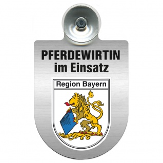 Einsatzschild Windschutzscheibe incl. Saugnapf - Pferdewirtin im Einsatz - 309735 - Region Bayern