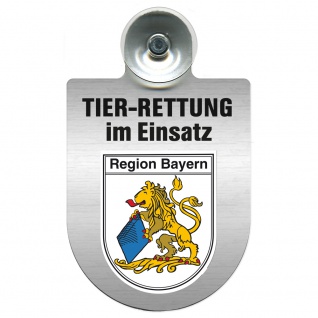 Einsatzschild mit Saugnapf Tier Rettung im Einsatz 393839 Region Bayern