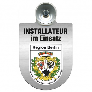 Einsatzschild Windschutzscheibe incl. Saugnapf - Installateur im Einsatz - 309727 - Region Berlin